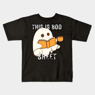 This Is Boo Sheet Ghost Retro Halloween Costume Kids T-Shirt